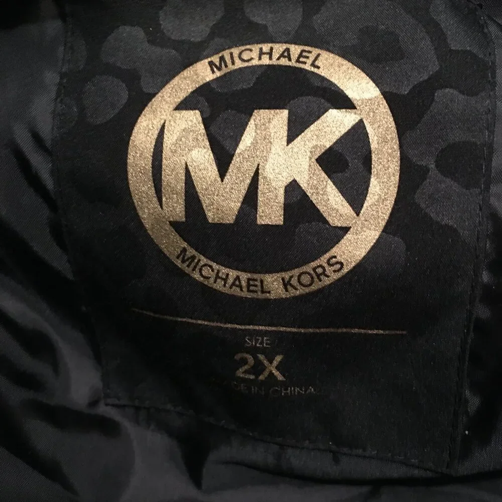 Michael Kors Black Hooded Parka Puffer Jacket - 44 Bust  Large